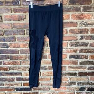 Rowley Black Flower Cut-Out Mesh Leggings Women's Size Small/Medium